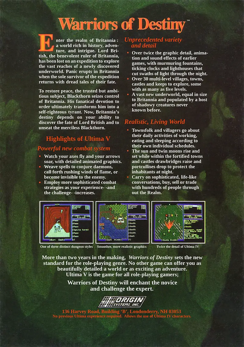 Ultima V box artwork