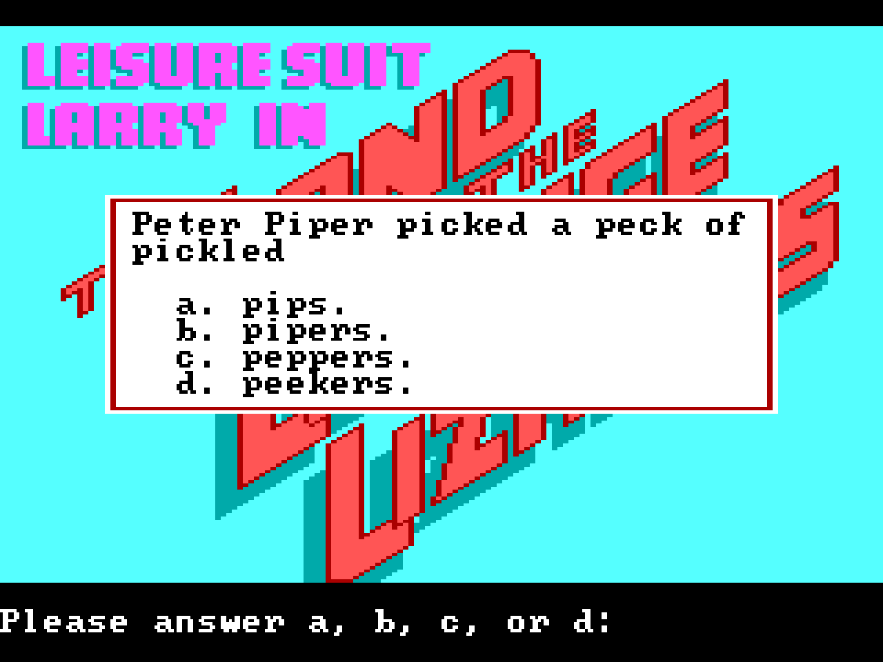 One of the age quiz questions