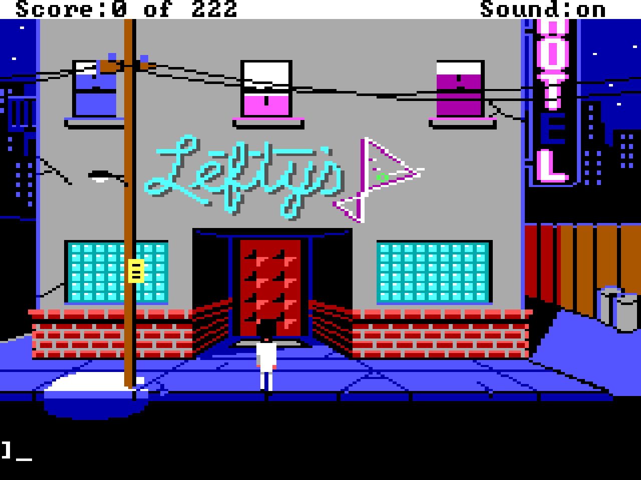 Larry outside Lefty's bar