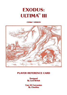 Ultima III Player Quick Reference Guide cover