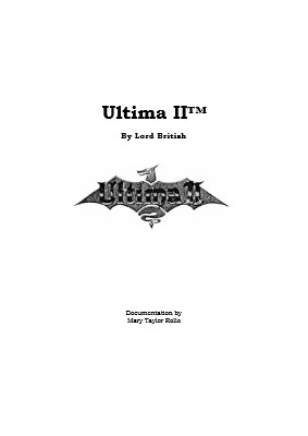 Ultima II Manual cover